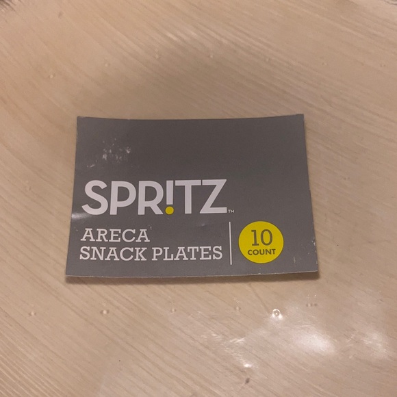 Spritz Tan Bamboo Look Snack Plates Set (30 total) - Picture 2 of 4